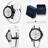 Buy Shop Tommy Hilfiger Aiden Chronograph White Dial White Rubber Strap Watch For Men - 1791862 USA Online