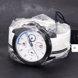 Buy Shop Tommy Hilfiger Aiden Chronograph White Dial White Rubber Strap Watch For Men - 1791862 USA Online
