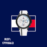 Buy Shop Tommy Hilfiger Aiden Chronograph White Dial White Rubber Strap Watch For Men - 1791862 USA Online