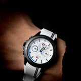 Buy Shop Tommy Hilfiger Aiden Chronograph White Dial White Rubber Strap Watch For Men - 1791862 USA Online