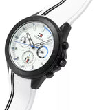 Buy Shop Tommy Hilfiger Aiden Chronograph White Dial White Rubber Strap Watch For Men - 1791862 USA Online