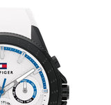 Buy Shop Tommy Hilfiger Aiden Chronograph White Dial White Rubber Strap Watch For Men - 1791862 USA Online