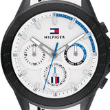 Buy Shop Tommy Hilfiger Aiden Chronograph White Dial White Rubber Strap Watch For Men - 1791862 USA Online