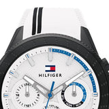 Buy Shop Tommy Hilfiger Aiden Chronograph White Dial White Rubber Strap Watch For Men - 1791862 USA Online