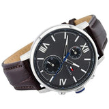Buy Shop Tommy Hilfiger Aiden Quartz Black Dial Brown Leather Strap Watch for Men - 1791309 USA Online