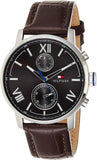 Buy Shop Tommy Hilfiger Aiden Quartz Black Dial Brown Leather Strap Watch for Men - 1791309 USA Online