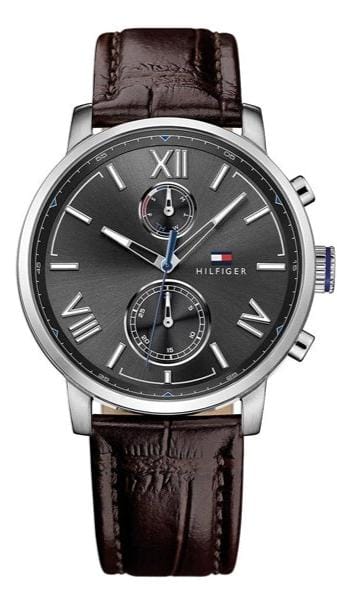 Buy Shop Tommy Hilfiger Aiden Quartz Black Dial Brown Leather Strap Watch for Men - 1791309 USA Online