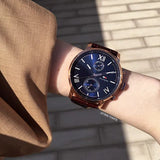 Buy Shop Tommy Hilfiger Aiden Quartz Blue Dial Brown Leather Strap Watch for Men - 1791308 USA Online