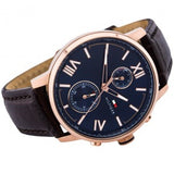 Buy Shop Tommy Hilfiger Aiden Quartz Blue Dial Brown Leather Strap Watch for Men - 1791308 USA Online