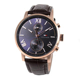 Buy Shop Tommy Hilfiger Aiden Quartz Blue Dial Brown Leather Strap Watch for Men - 1791308 USA Online