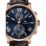 Buy Shop Tommy Hilfiger Aiden Quartz Blue Dial Brown Leather Strap Watch for Men - 1791308 USA Online