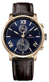 Buy Shop Tommy Hilfiger Aiden Quartz Blue Dial Brown Leather Strap Watch for Men - 1791308 USA Online
