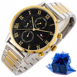 Buy Shop Tommy Hilfiger Analog Black Dial Two Tone Steel Strap Watch for Men - 1791539 USA Online
