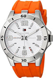 Buy Shop Tommy Hilfiger Analog White Dial Orange Rubber Strap Watch for Men - 1791063 USA Online