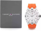Buy Shop Tommy Hilfiger Analog White Dial Orange Rubber Strap Watch for Men - 1791063 USA Online