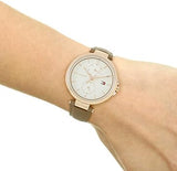 Buy Shop Tommy Hilfiger Angela Quartz Silver Dial Brown Leather Strap Watch for Women - 1782125 USA Online