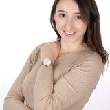 Buy Shop Tommy Hilfiger Angela Quartz Silver Dial Brown Leather Strap Watch for Women - 1782125 USA Online