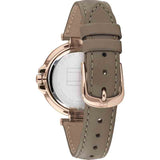 Buy Shop Tommy Hilfiger Angela Quartz Silver Dial Brown Leather Strap Watch for Women - 1782125 USA Online