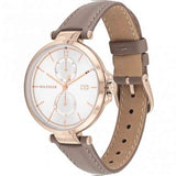 Buy Shop Tommy Hilfiger Angela Quartz Silver Dial Brown Leather Strap Watch for Women - 1782125 USA Online