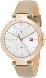 Buy Shop Tommy Hilfiger Angela Quartz Silver Dial Brown Leather Strap Watch for Women - 1782125 USA Online