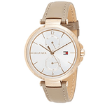 Buy Shop Tommy Hilfiger Angela Quartz Silver Dial Brown Leather Strap Watch for Women - 1782125 USA Online