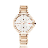 Buy Shop Tommy Hilfiger Angela Quartz White Dial Rose Gold Steel Strap Watch for Women - 1782124 USA Online