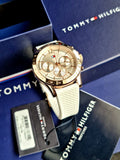 Buy Shop Tommy Hilfiger Angela Silver Dial Cream Leather Strap Watch for Women - 1782123 USA Online
