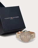 Buy Shop Tommy Hilfiger Angela Silver Dial Cream Leather Strap Watch for Women - 1782123 USA Online