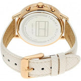 Buy Shop Tommy Hilfiger Angela Silver Dial Cream Leather Strap Watch for Women - 1782123 USA Online