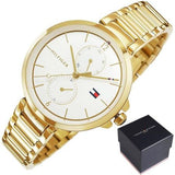 Buy Shop Tommy Hilfiger Angela White Dial Gold Steel Strap Watch for Women - 1782128 USA Online