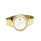 Buy Shop Tommy Hilfiger Angela White Dial Gold Steel Strap Watch for Women - 1782128 USA Online