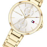 Buy Shop Tommy Hilfiger Angela White Dial Gold Steel Strap Watch for Women - 1782128 USA Online