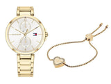 Buy Shop Tommy Hilfiger Angela White Dial Gold Steel Strap Watch for Women - 1782128 USA Online