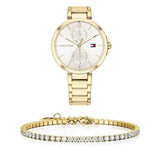 Buy Shop Tommy Hilfiger Angela White Dial Gold Steel Strap Watch for Women - 1782128 USA Online