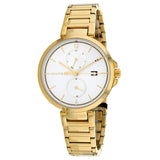 Buy Shop Tommy Hilfiger Angela White Dial Gold Steel Strap Watch for Women - 1782128 USA Online