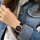 Buy Shop Tommy Hilfiger Ari Diamonds Black Dial Black Leather Strap Watch for Women - 1781981 USA Online