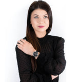 Buy Shop Tommy Hilfiger Ari Diamonds Black Dial Black Leather Strap Watch for Women - 1781981 USA Online