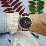 Buy Shop Tommy Hilfiger Ari Diamonds Black Dial Black Leather Strap Watch for Women - 1781981 USA Online