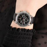 Buy Shop Tommy Hilfiger Ari Diamonds Black Dial Black Leather Strap Watch for Women - 1781981 USA Online