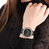 Buy Shop Tommy Hilfiger Ari Diamonds Black Dial Black Leather Strap Watch for Women - 1781981 USA Online