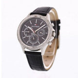 Buy Shop Tommy Hilfiger Ari Diamonds Black Dial Black Leather Strap Watch for Women - 1781981 USA Online