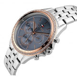 Buy Shop Tommy Hilfiger Ari Diamonds Blue Dial Silver Steel Strap Watch for Women - 1781976 USA Online