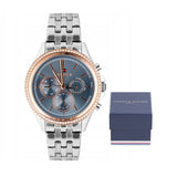 Buy Shop Tommy Hilfiger Ari Diamonds Blue Dial Silver Steel Strap Watch for Women - 1781976 USA Online