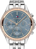 Buy Shop Tommy Hilfiger Ari Diamonds Blue Dial Silver Steel Strap Watch for Women - 1781976 USA Online