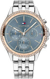 Buy Shop Tommy Hilfiger Ari Diamonds Blue Dial Silver Steel Strap Watch for Women - 1781976 USA Online