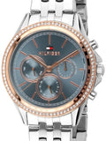 Buy Shop Tommy Hilfiger Ari Diamonds Blue Dial Silver Steel Strap Watch for Women - 1781976 USA Online