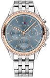 Buy Shop Tommy Hilfiger Ari Diamonds Blue Dial Silver Steel Strap Watch for Women - 1781976 USA Online