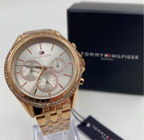 Buy Shop Tommy Hilfiger Ari Diamonds Silver Dial Rose Gold Steel Strap Watch for Women - 1781978 USA Online