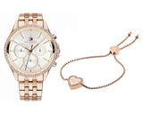 Buy Shop Tommy Hilfiger Ari Diamonds Silver Dial Rose Gold Steel Strap Watch for Women - 1781978 USA Online