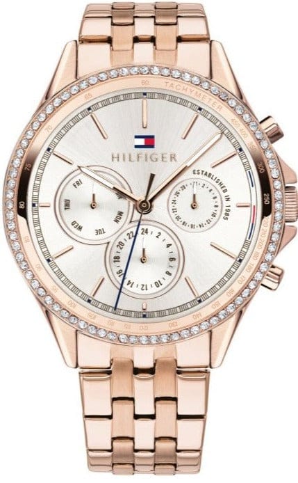 Buy Shop Tommy Hilfiger Ari Diamonds Silver Dial Rose Gold Steel Strap Watch for Women - 1781978 USA Online